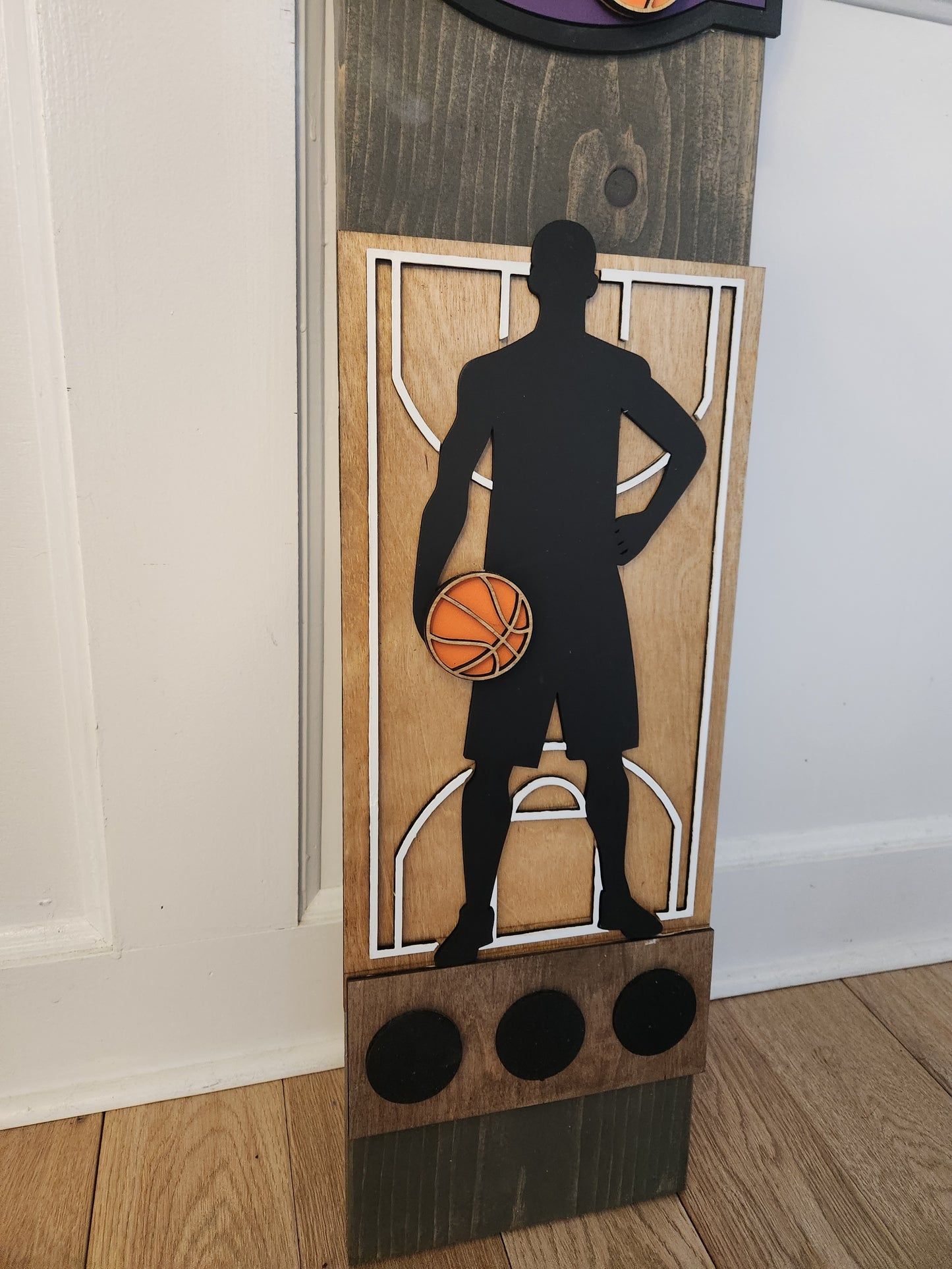 Personalized Basketball Interchangeable Porch Leaner – Custom Wooden Front Porch Sign with Swappable Holiday & Everyday Designs (Copy)