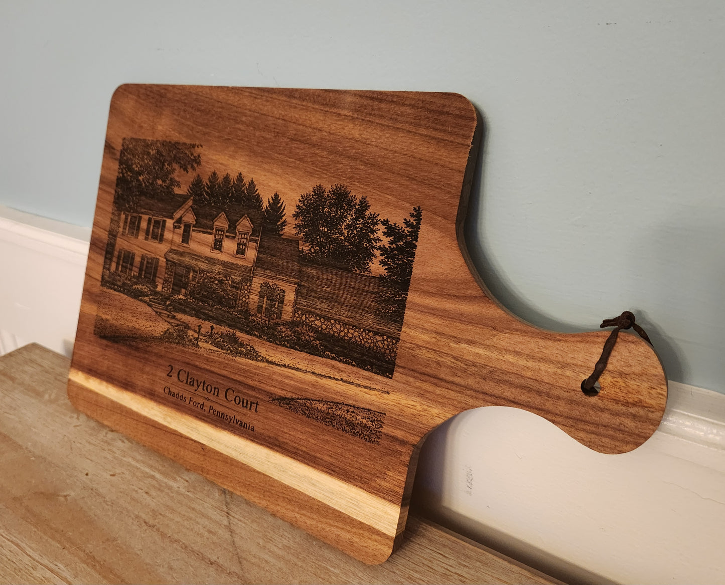 Custom Laser Engraved Charcuterie Board - 'Our Home'