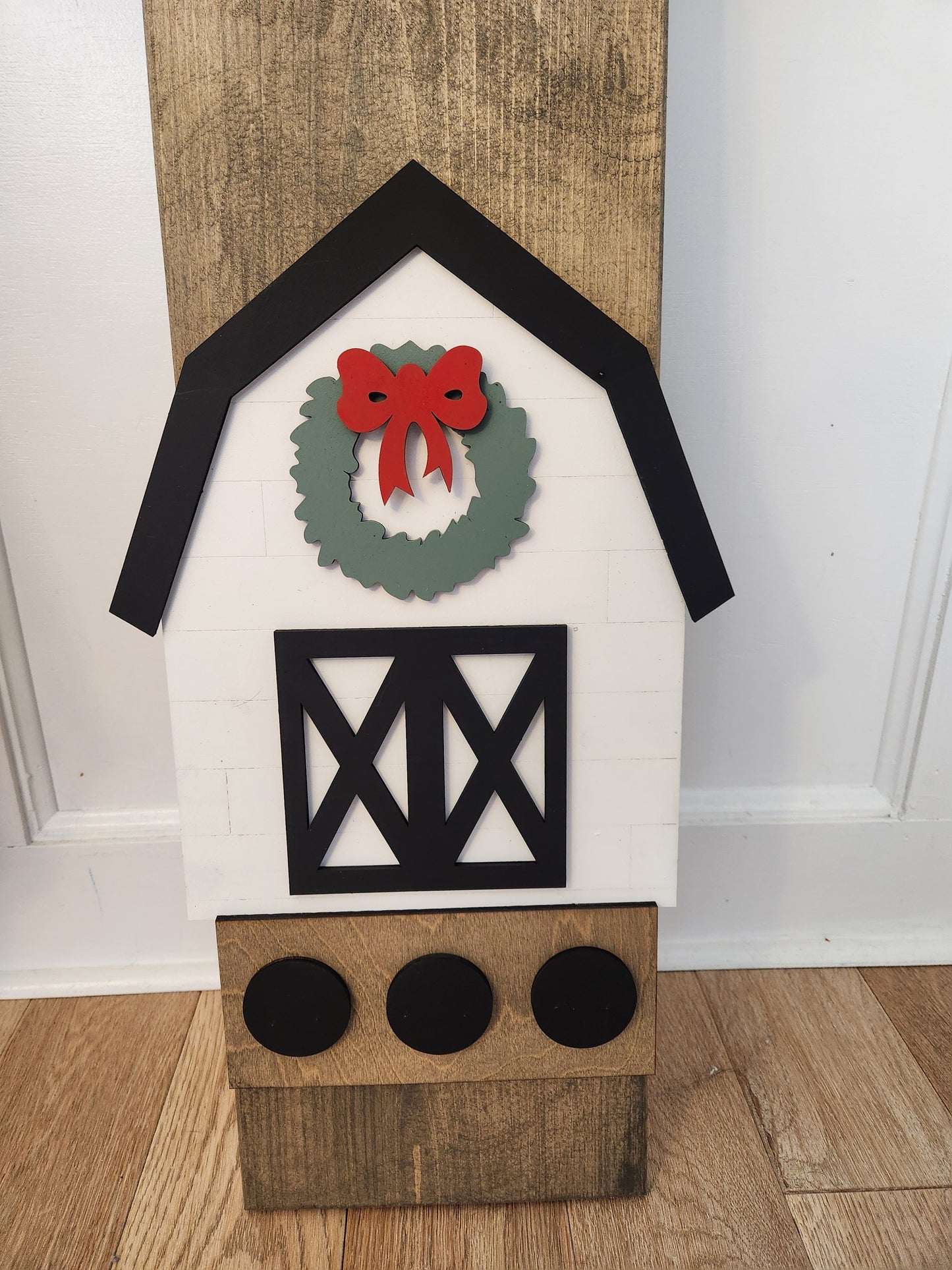 Christmas Home for the Holidays Interchangeable Porch Leaner – Custom Wooden Front Porch Sign with Swappable Holiday & Everyday Designs