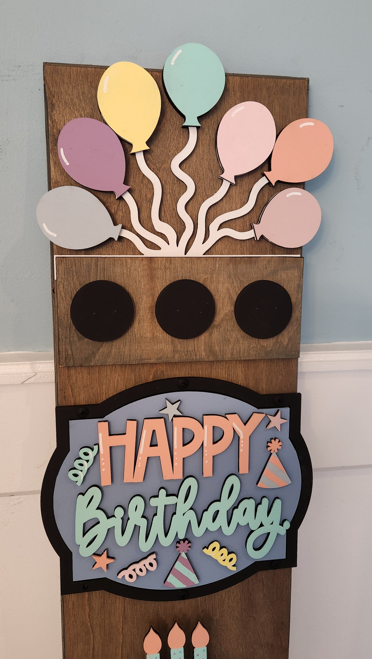 Birthday Interchangeable Porch Leaner – Custom Wooden Front Porch Sign with Swappable Holiday & Everyday Designs