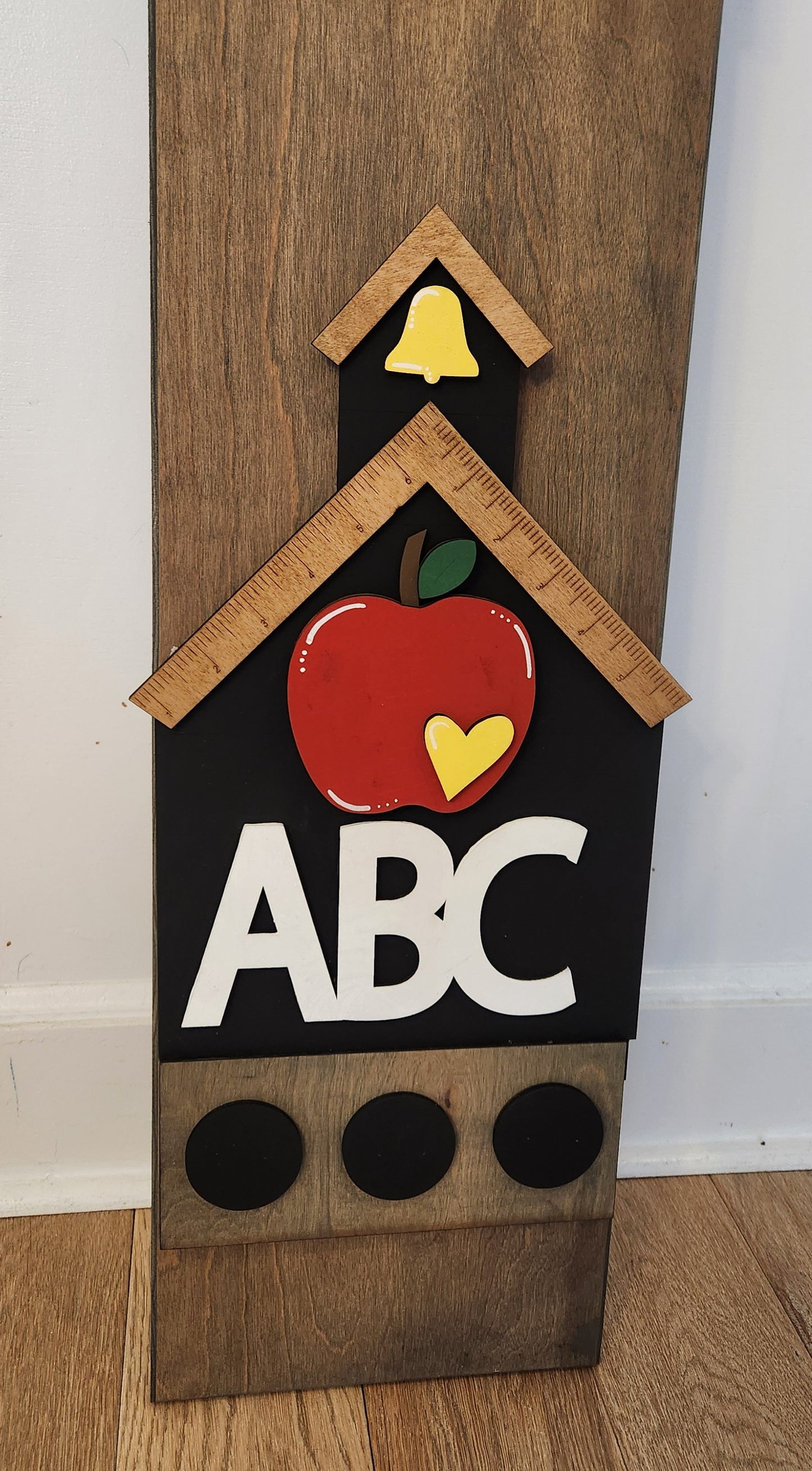 Fall Back To School Interchangeable Porch Leaner – Custom Wooden Front Porch Sign with Swappable Holiday & Everyday Designs