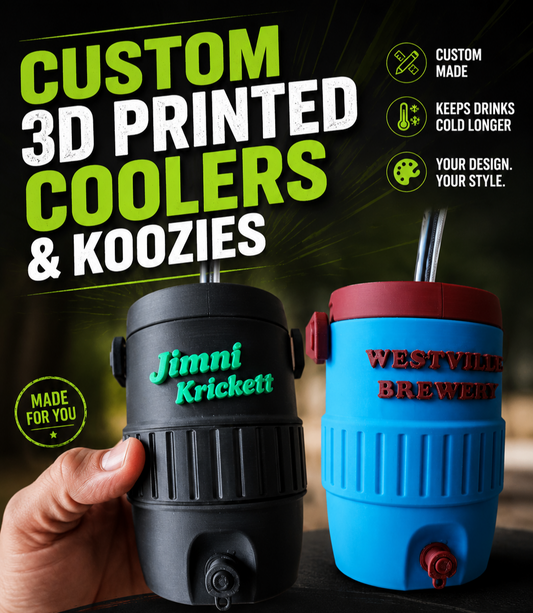 Custom Personalized 12oz Can Cooler Koozie – 3D Printed