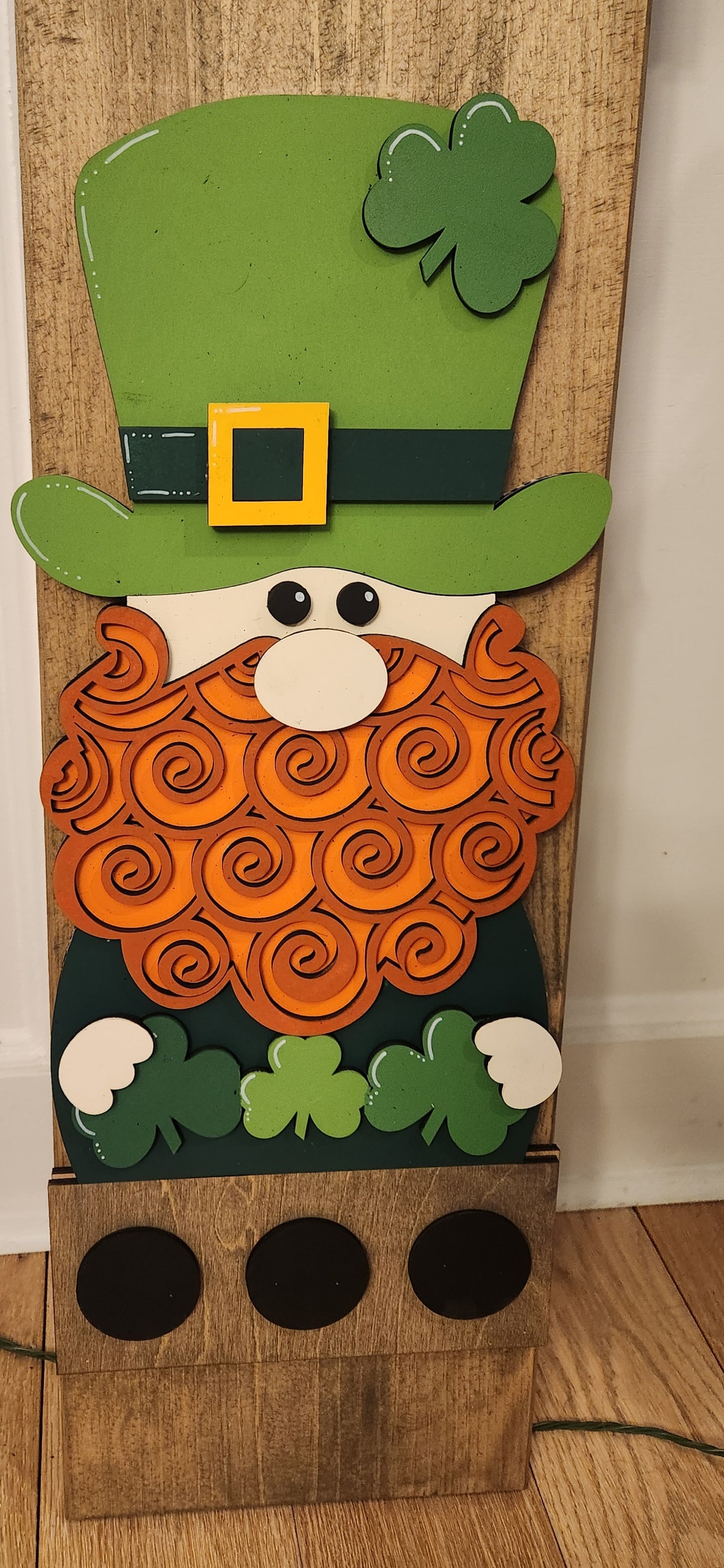 St Patrick Interchangeable Porch Leaner – Custom Wooden Front Porch Sign with Swappable Holiday & Everyday Designs