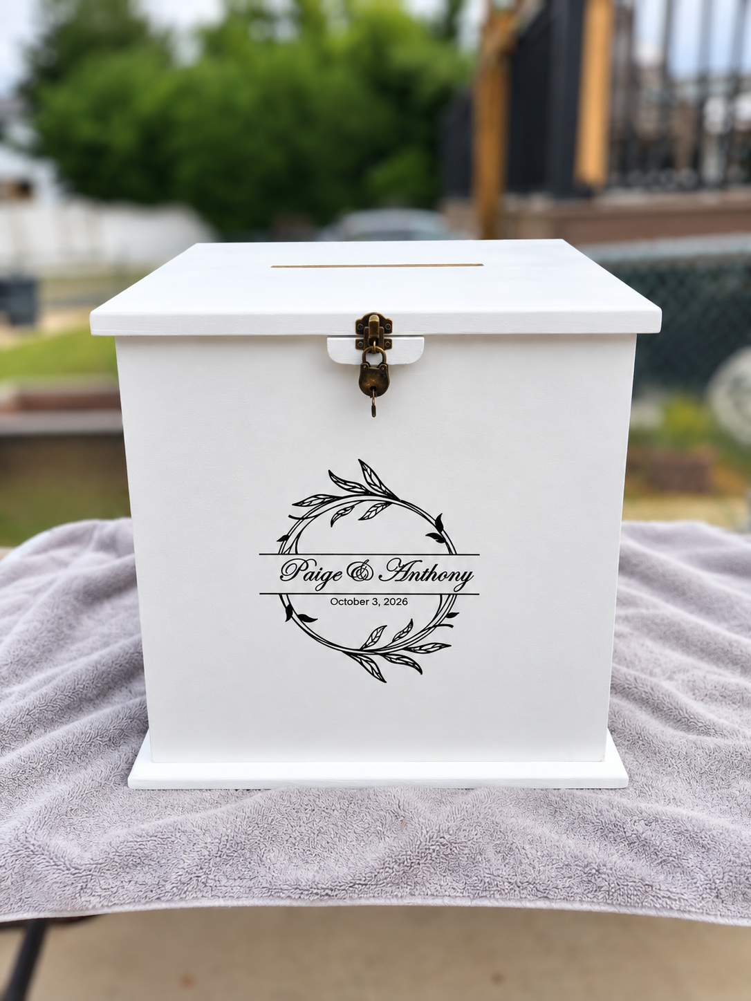 Custom-Made Wooden Wedding Card Box – Personalized & Handcrafted