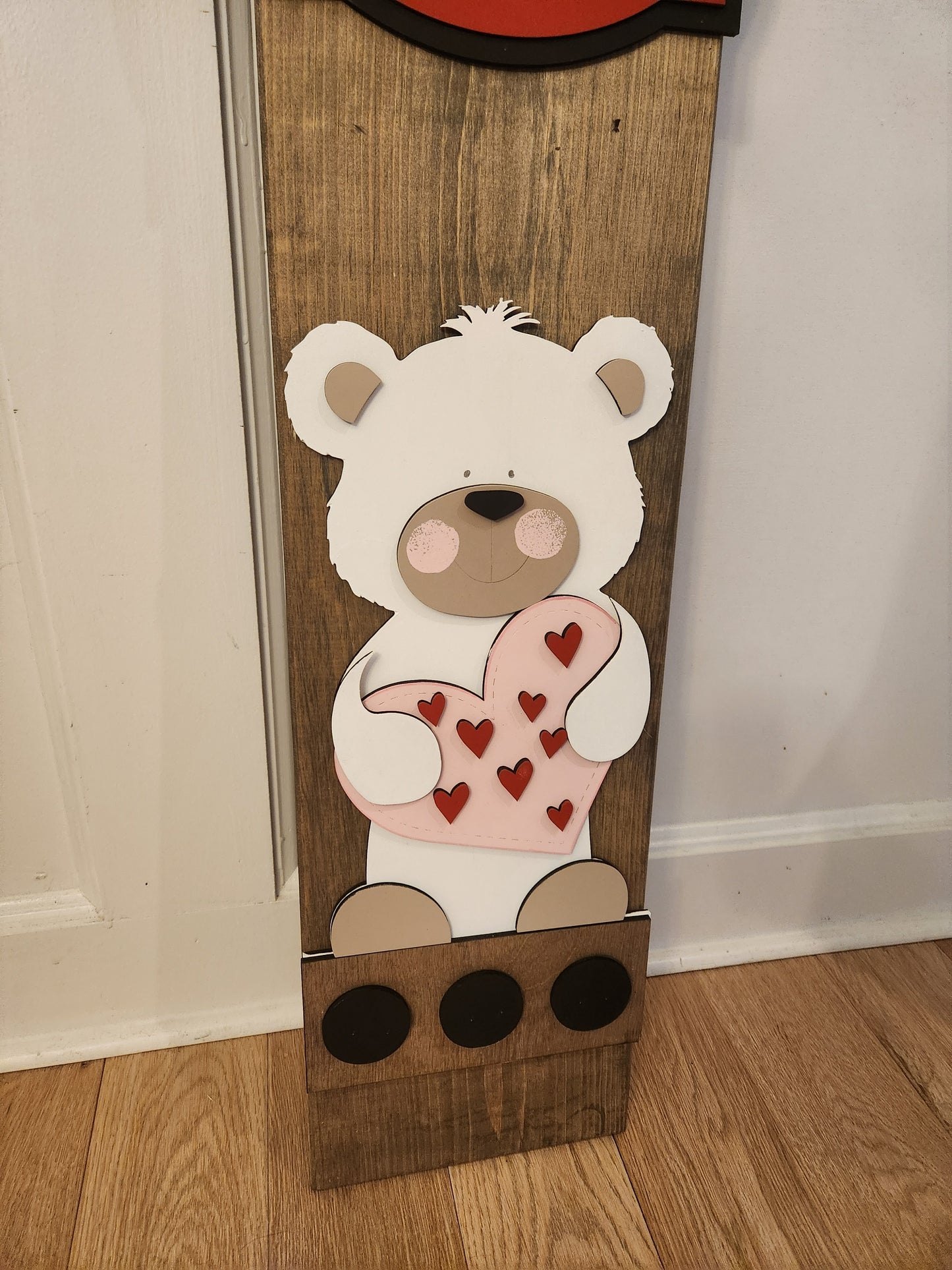 Hello Love Interchangeable Porch Leaner – Custom Wooden Front Porch Sign with Swappable Holiday & Everyday Designs
