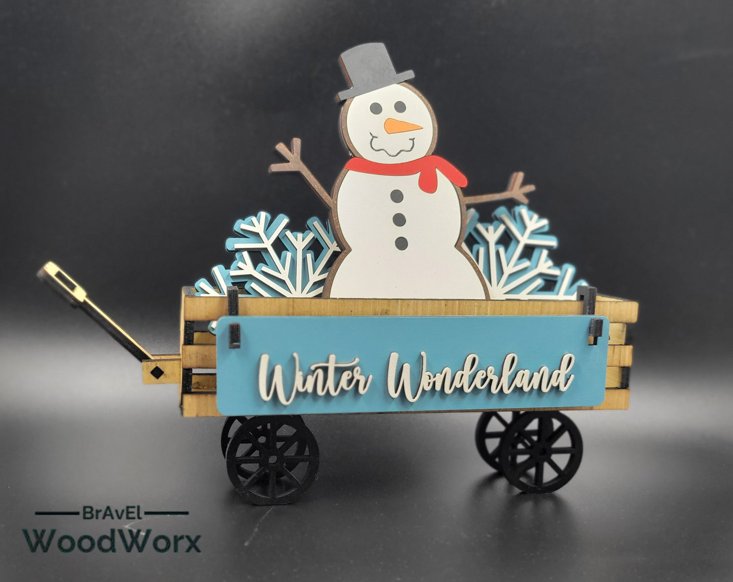 Winter Wonderland Farmhouse Wagon or Basket Shelf Sitter - Interchangeable