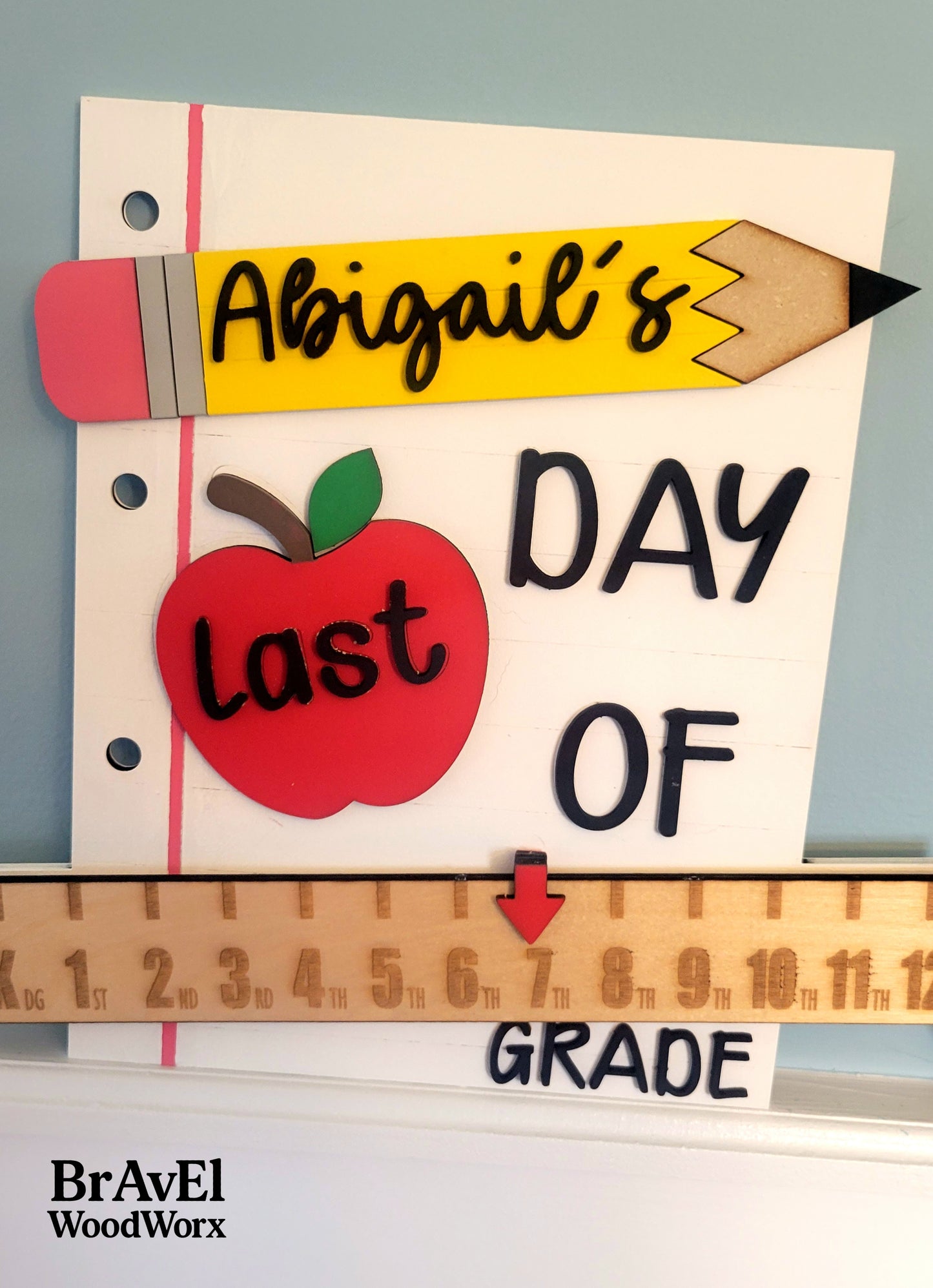 Personalized Interchangeable Back-to-School Sign – Custom Name First Day of Any Grade Photo Prop