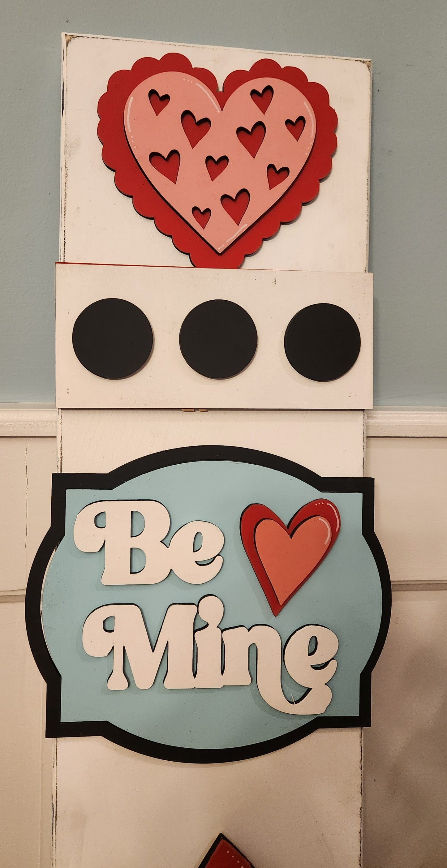 Valentine Interchangeable Porch Leaner – Custom Wooden Front Porch Sign with Swappable Holiday & Everyday Designs