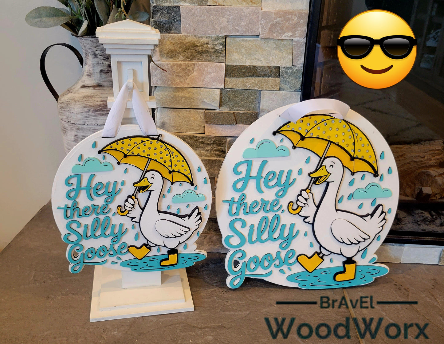 Handmade goose-themed door hanger – cute and quirky home decor piece